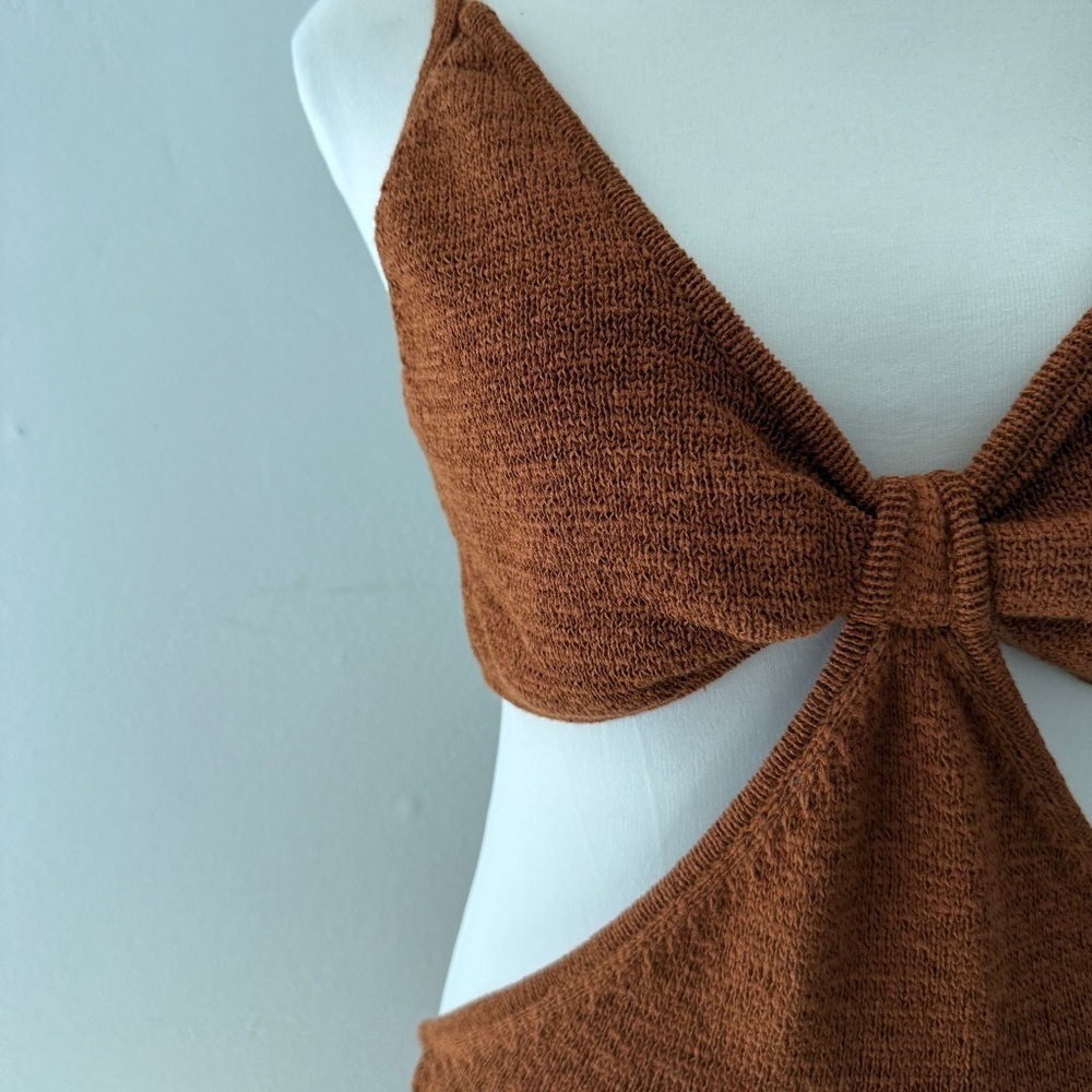 Cult Gaia Serita Brown Knit Cut outs Dress XL - Picture 7 of 16